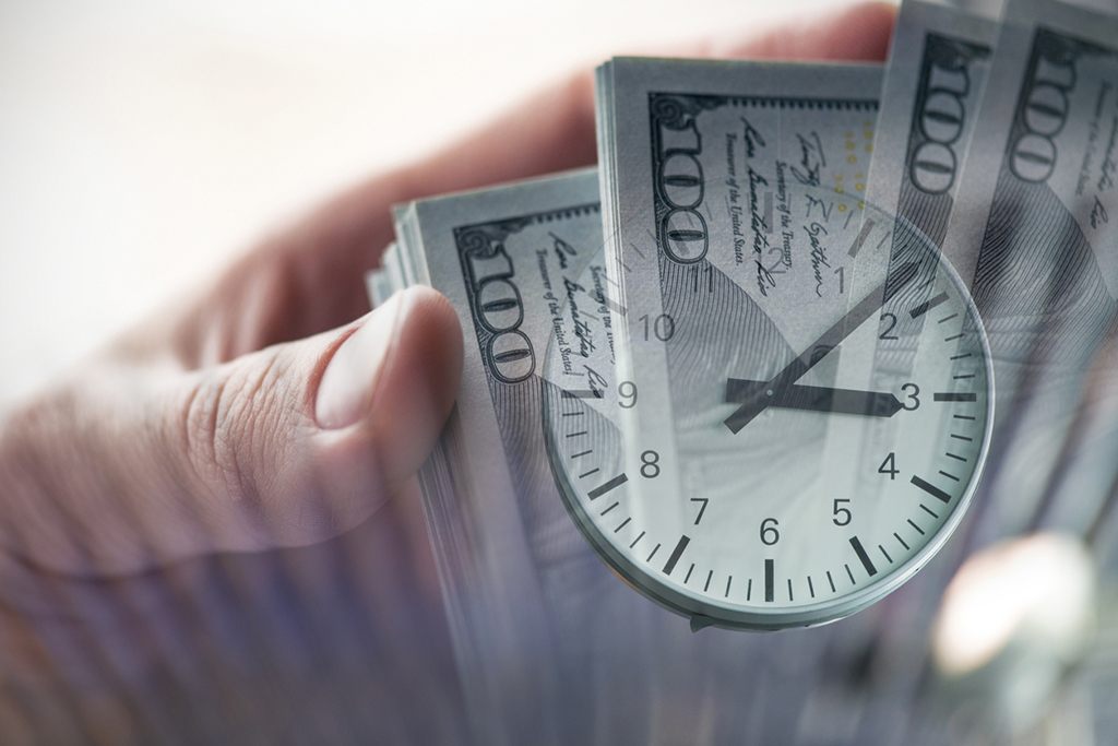 Image of Cash and Clock Representing Faster Access to Capital